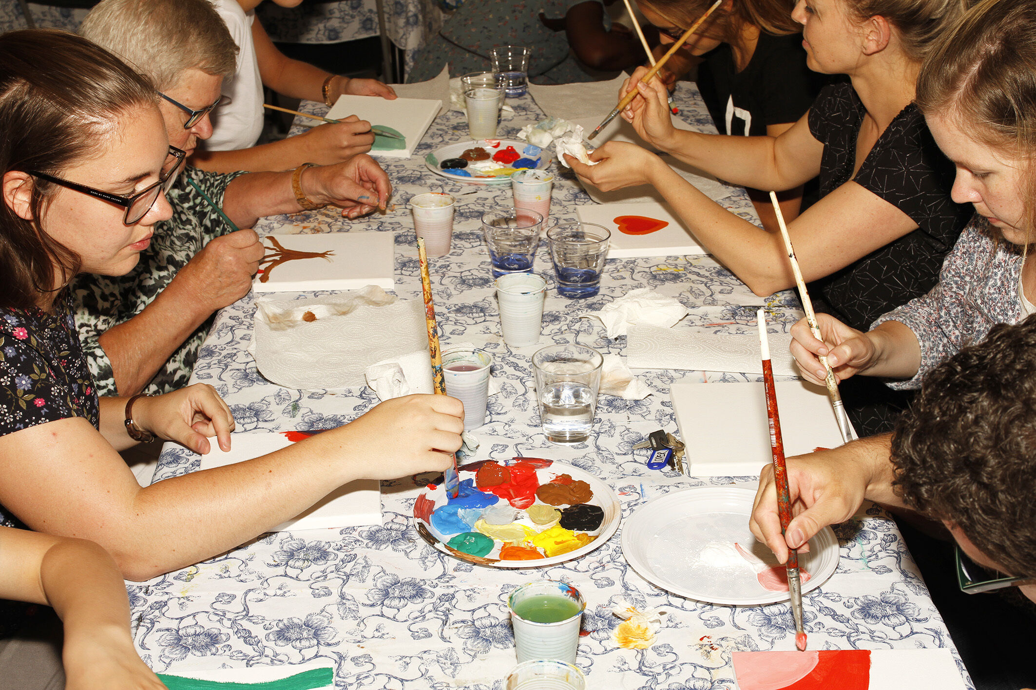 Hasselaren schilderen op canvas