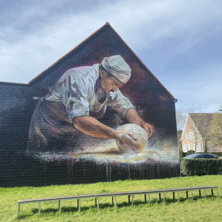 Muurschildering van bakker
